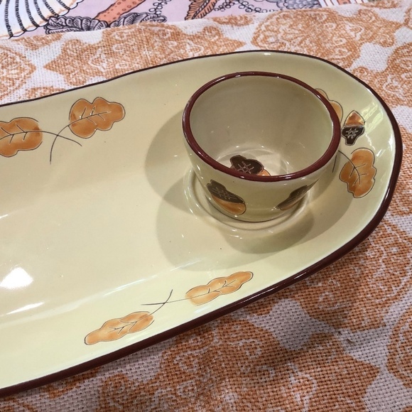 Vintage Y2K Russ Berrie & Co. Autumnal Crudite and Dip Serving Set - Picture 2 of 7